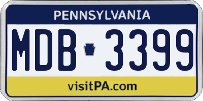 PA license plate MDB3399