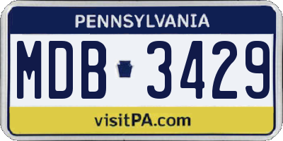 PA license plate MDB3429