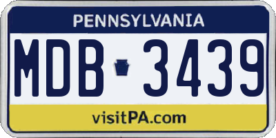 PA license plate MDB3439