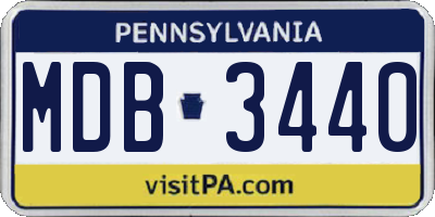 PA license plate MDB3440