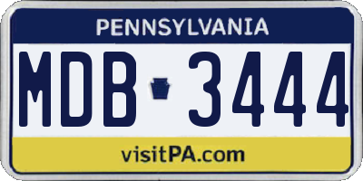 PA license plate MDB3444