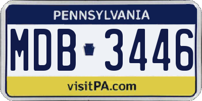 PA license plate MDB3446