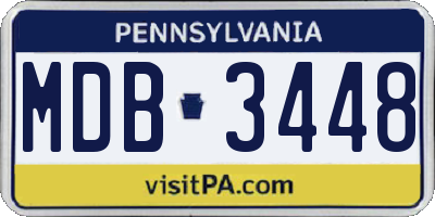PA license plate MDB3448