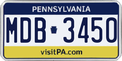 PA license plate MDB3450
