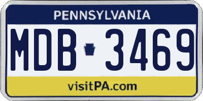 PA license plate MDB3469