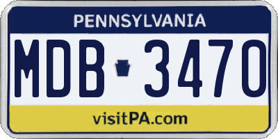 PA license plate MDB3470