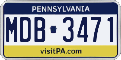 PA license plate MDB3471