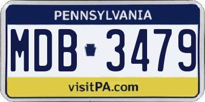 PA license plate MDB3479
