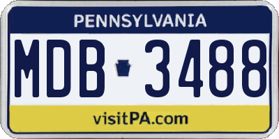 PA license plate MDB3488