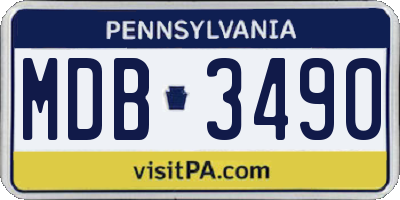 PA license plate MDB3490