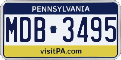 PA license plate MDB3495