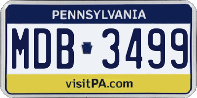 PA license plate MDB3499
