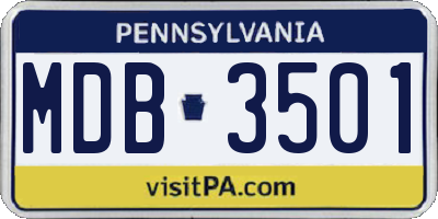 PA license plate MDB3501
