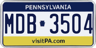 PA license plate MDB3504