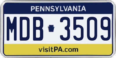 PA license plate MDB3509