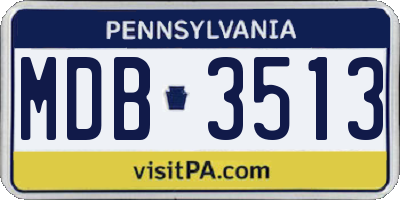 PA license plate MDB3513