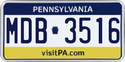 PA license plate MDB3516