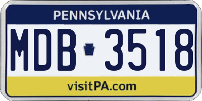 PA license plate MDB3518
