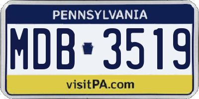 PA license plate MDB3519