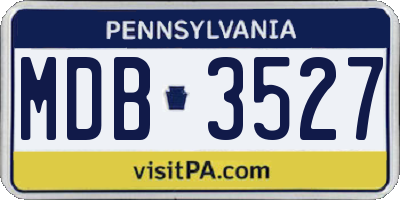 PA license plate MDB3527