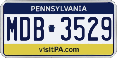 PA license plate MDB3529