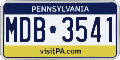 PA license plate MDB3541