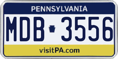 PA license plate MDB3556