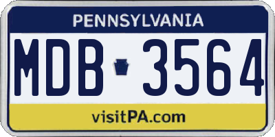 PA license plate MDB3564
