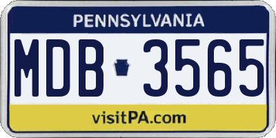 PA license plate MDB3565
