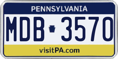 PA license plate MDB3570