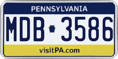 PA license plate MDB3586