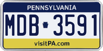 PA license plate MDB3591