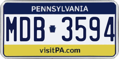 PA license plate MDB3594