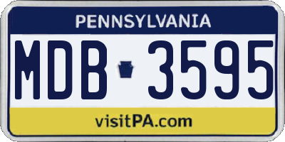 PA license plate MDB3595