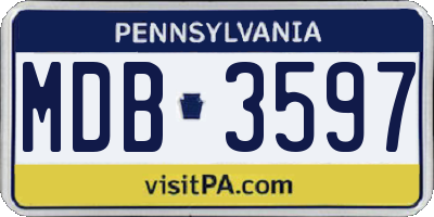 PA license plate MDB3597