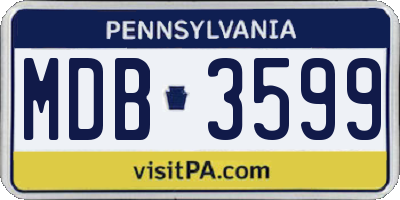 PA license plate MDB3599