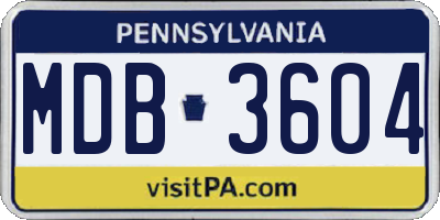 PA license plate MDB3604