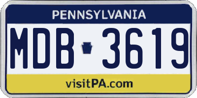 PA license plate MDB3619