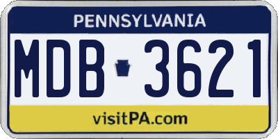 PA license plate MDB3621