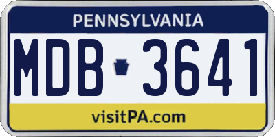 PA license plate MDB3641