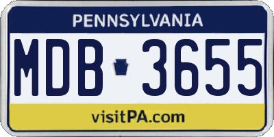 PA license plate MDB3655
