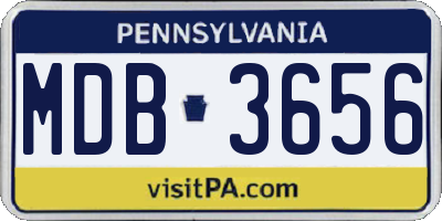 PA license plate MDB3656