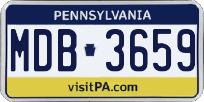 PA license plate MDB3659