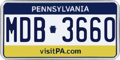 PA license plate MDB3660