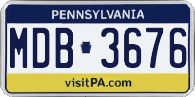 PA license plate MDB3676