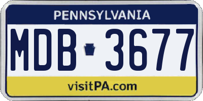 PA license plate MDB3677