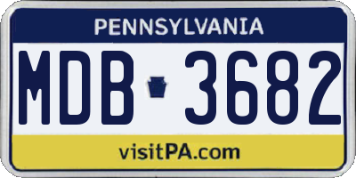 PA license plate MDB3682