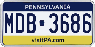 PA license plate MDB3686