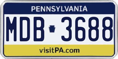 PA license plate MDB3688
