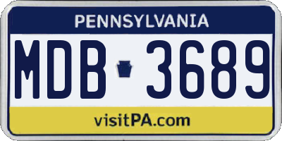 PA license plate MDB3689